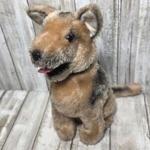 Vintage 1975 R Dakin German Shepherd Plush Dog Sitting Tan Black 10 inch